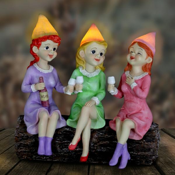 Garden Gnomes |  Solar Gnomes "Girls Night Out" Garden Garden Gnomes