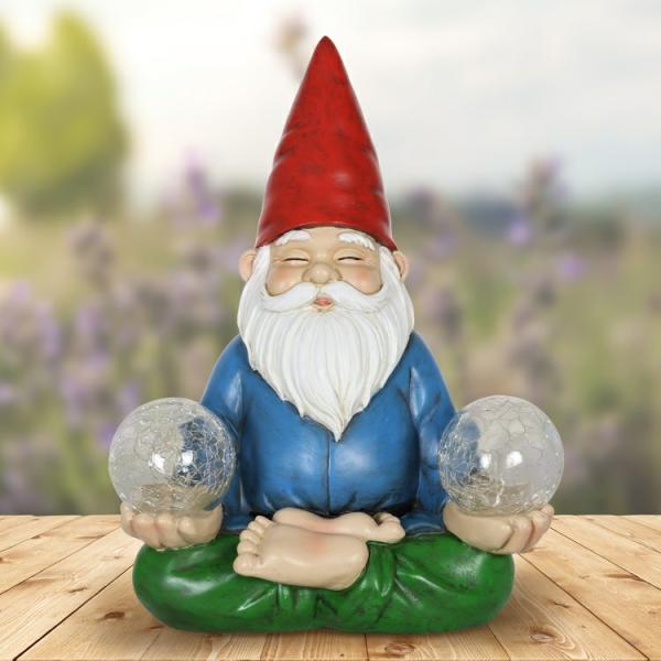 Garden Gnomes |  Solar Meditating Yoga Gnome Garden Garden Gnomes