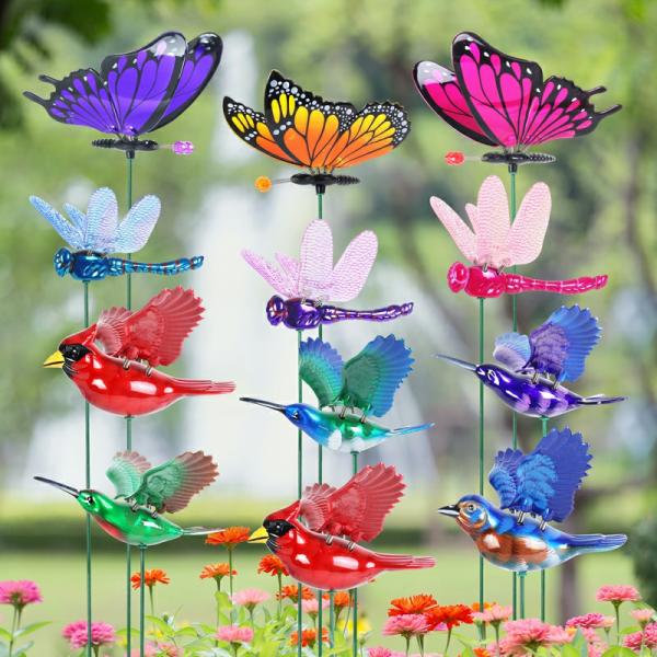 Garden Stakes |  Assorted Windywings Butterfly, Dragonfly & Birds Garden Stakes (Set Of 12) Garden Garden Stakes