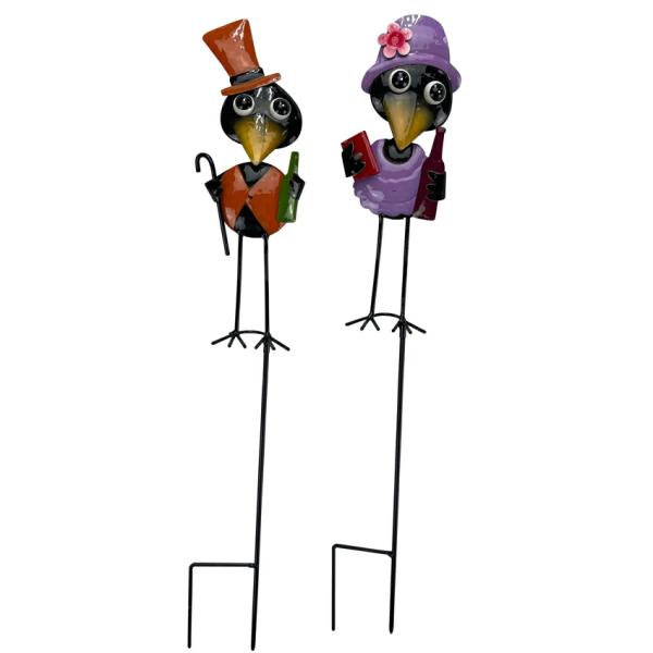 Garden Stakes |  Crow Couple Garden Stakes (Set Of 2) Garden Garden Stakes