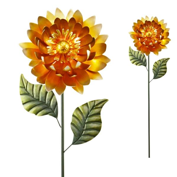 Garden Stakes |  Metal Mum Flower Stake – Orange Garden Garden Stakes