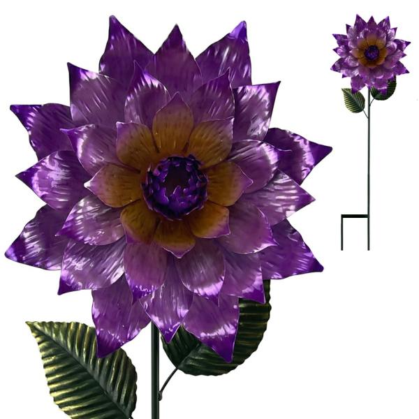 Garden Stakes |  Metal Zinnia Flower Stake – Purple Garden Garden Stakes