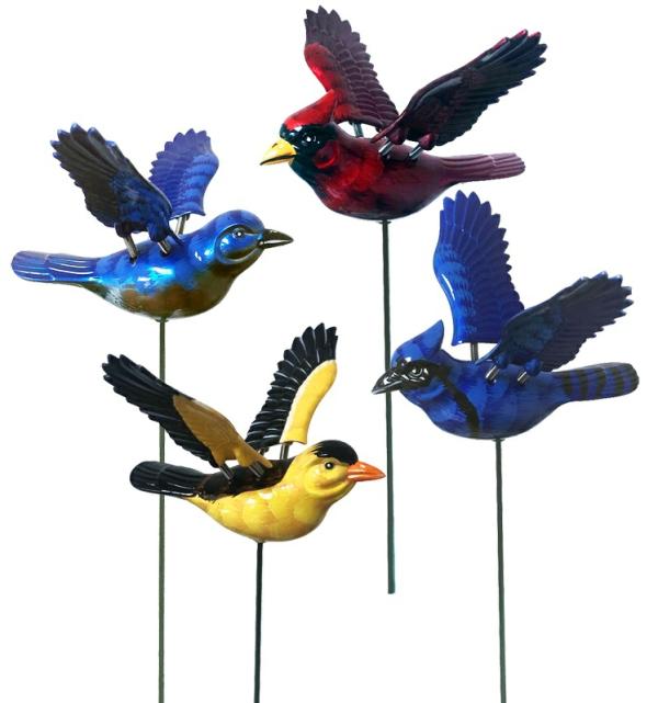 Garden Stakes |  Windy Wings Songbird Garden Stakes (Set Of 6) Garden Garden Stakes