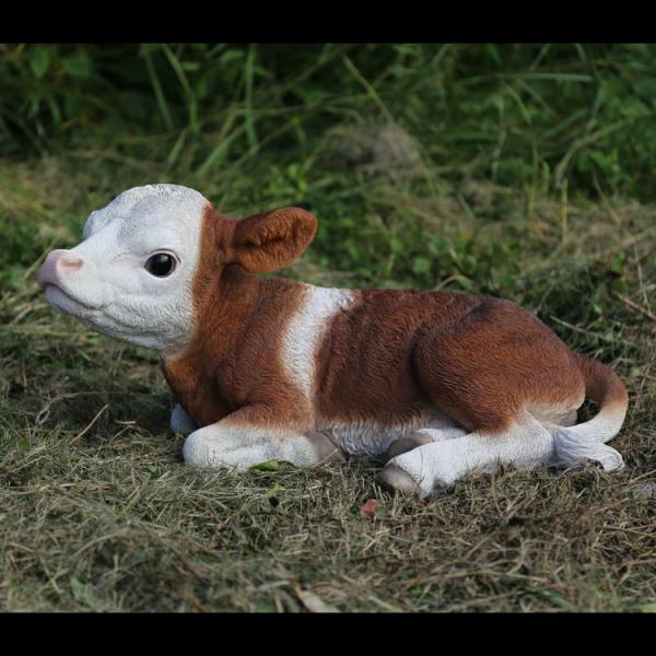 Garden Statues |  Baby Cow Calf – Brown/White Garden Garden Statues