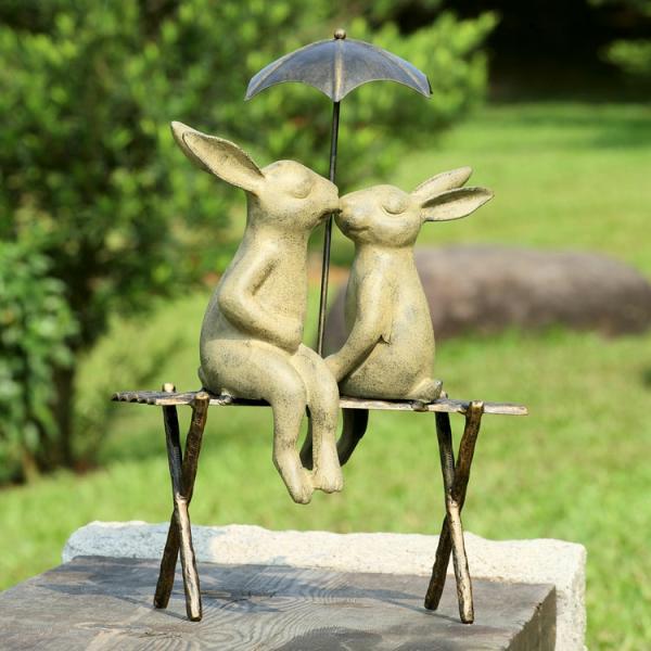 Garden Statues |  Bunny Lovers Rain Or Shine Garden Garden Statues