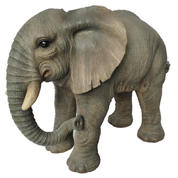 Garden Statues |  Elephant Standing W/Trunk Down "Ultra-Realistic" Garden Garden Statues