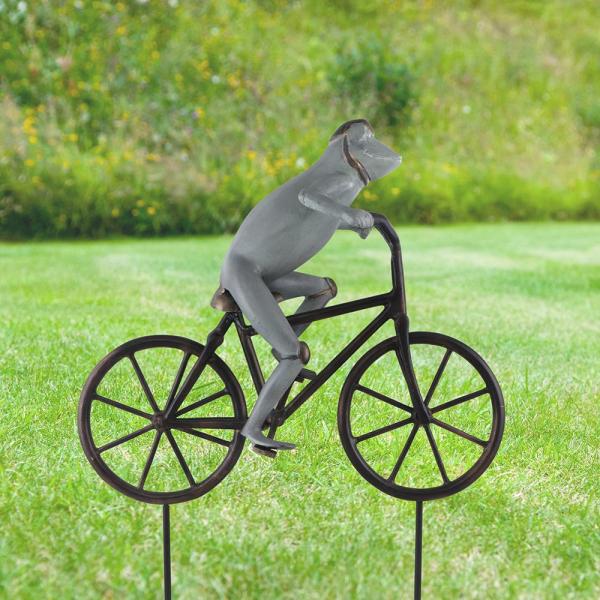 Garden Statues |  Frog On Bicycle Garden Sculpture Garden Garden Stakes