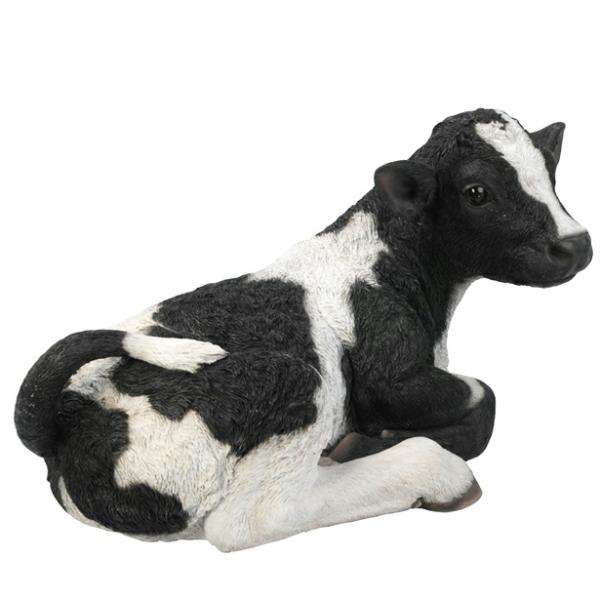 Garden Statues |  Laying Cow Calf – Black/White Garden Garden Statues