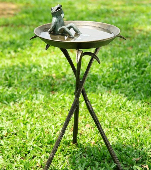 Garden Statues |  Lounging Frog Birdbath Backyard Birding Backyard Birding