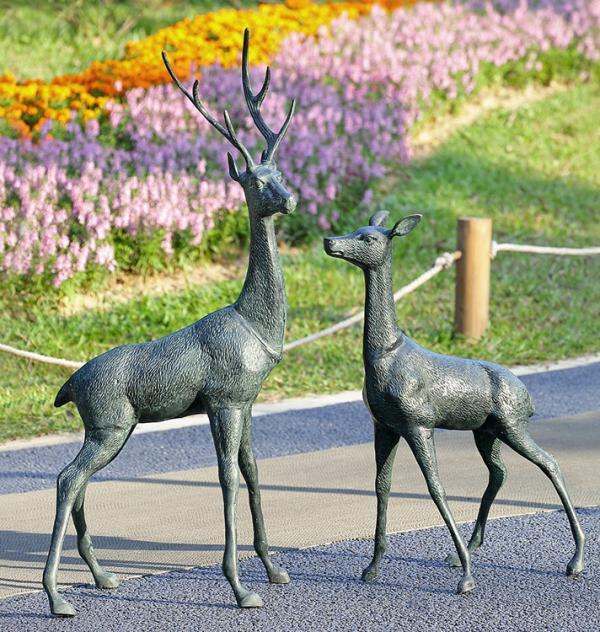 Garden Statues |  Majestic Woodland Deer Sculptures (Set Of 2) Garden Garden Statues