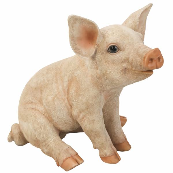 Garden Statues |  Medium Sitting Pig "Ultra-Realistic" Garden Garden Statues