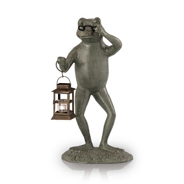 Garden Statues |  Professor Frog With Garden Lantern Garden Garden Statues