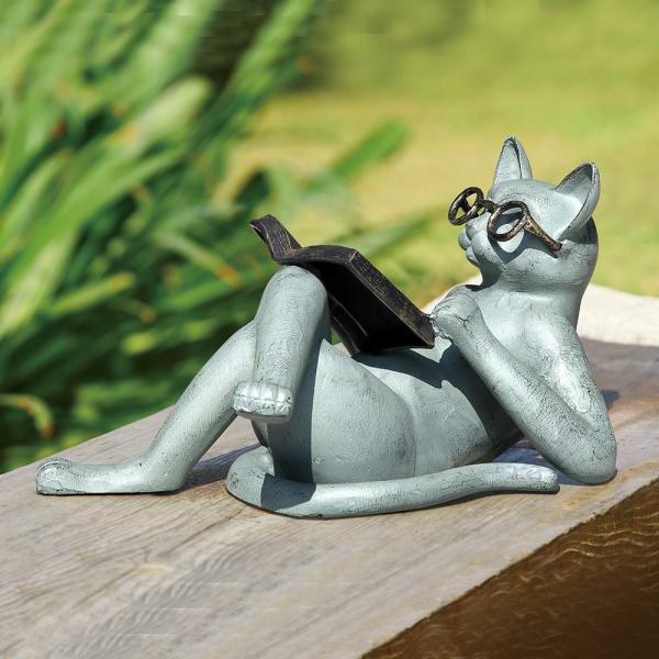 Garden Statues |  Reading Cat Garden Statue Garden Garden Statues