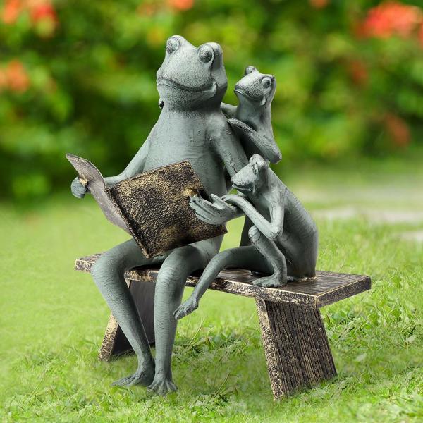 Garden Statues |  Reading Frog Family Garden Statue Garden Garden Statues