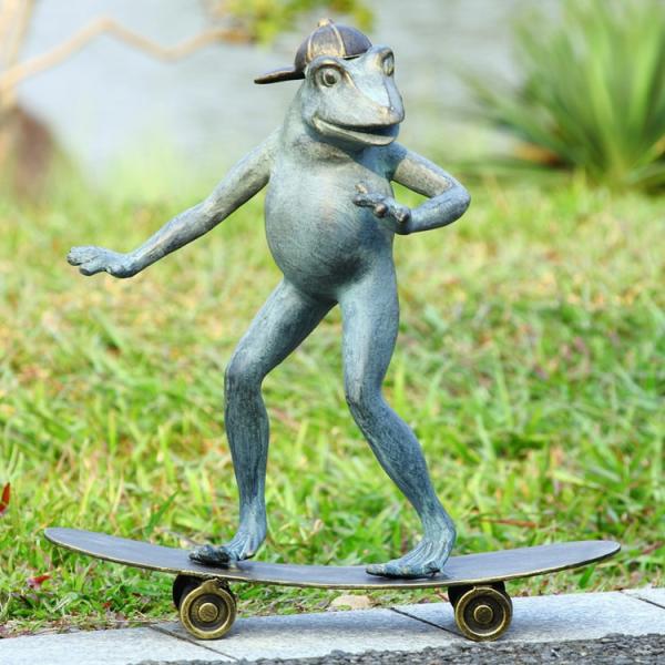 Garden Statues |  Skateboarding Frog Garden Statue Garden Garden Statues