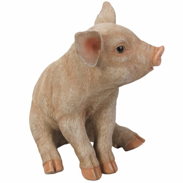 Garden Statues |  Small Sitting Pig "Ultra-Realistic" Garden Garden Statues