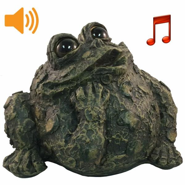 Garden Statues |  Whistling Toad W/Motion Sensor- Dark Natural Garden Garden Statues