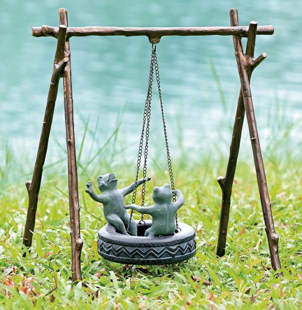 Garden Statues |  Youthful Tire Swing Frogs Garden Sculpture Garden Garden Statues