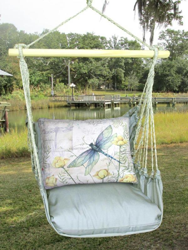 Hammock Chairs |  Gray Dragonfly W/Poppies Hammock Chair Swing Set Garden Hammock Chairs