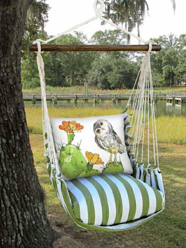 Hammock Chairs |  Summer Palms Owl On Cactus Hammock Chair Swing Set Garden Hammock Chairs