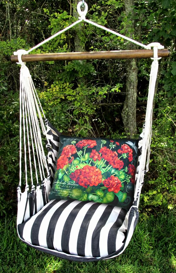 Hammock Chairs |  True Black Red Geranium Hammock Chair Swing Set Garden Hammock Chairs