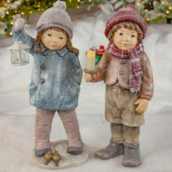 Holiday Decor |  Christmas Figurines Walking By Candlelight (Set Of 2) Garden Holiday Decor