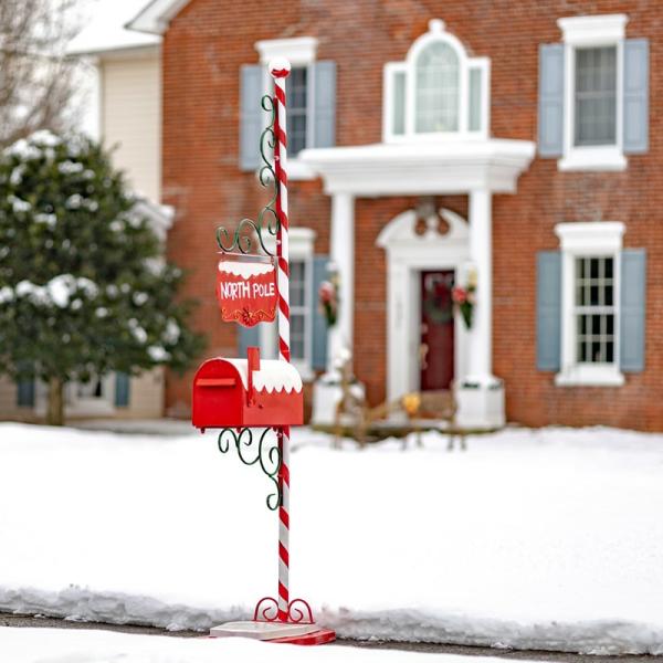 Holiday Decor |  Christmas Mailbox With North Pole Sign Garden Holiday Decor