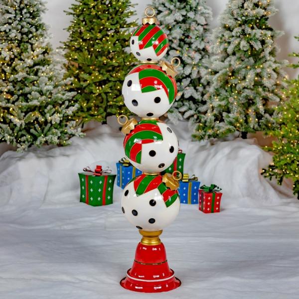 Holiday Decor |  Christmas Ornament Tower Decoration (Polka Dot) Garden Holiday Decor