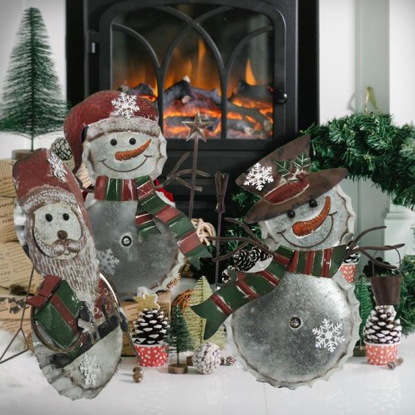 Holiday Decor |  Galvanized Christmas Bottle Cap Decor (Set Of 3) Garden Holiday Decor