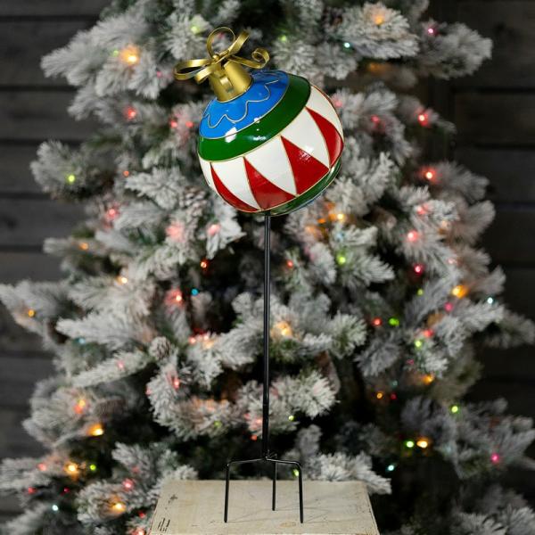 Holiday Decor |  Multi-Colored Christmas Ornament Garden Stake Garden Holiday Decor