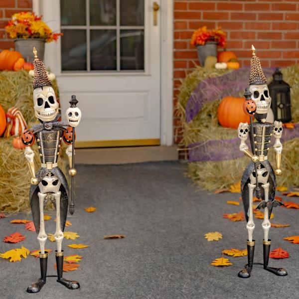 Holiday Decor |  Small Halloween Skeleton Soldiers (Set Of 2) Garden Holiday Decor