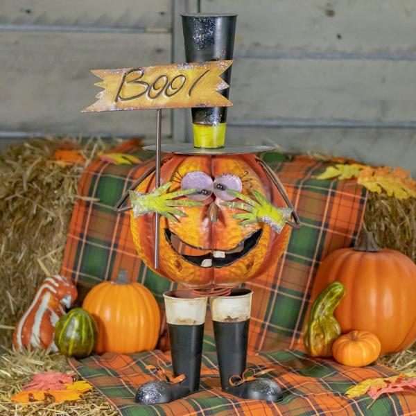 Holiday Decor |  Top Hat Jack-O-Lantern With Boo Sign Garden Holiday Decor