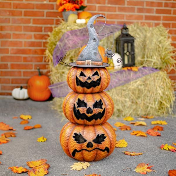 Holiday Decor |  Totem Pole Jack-O-Lantern Yard Decoration Garden Holiday Decor