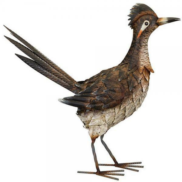 Metal Birds |  18" Roadrunner Upright Statue Garden Metal Birds