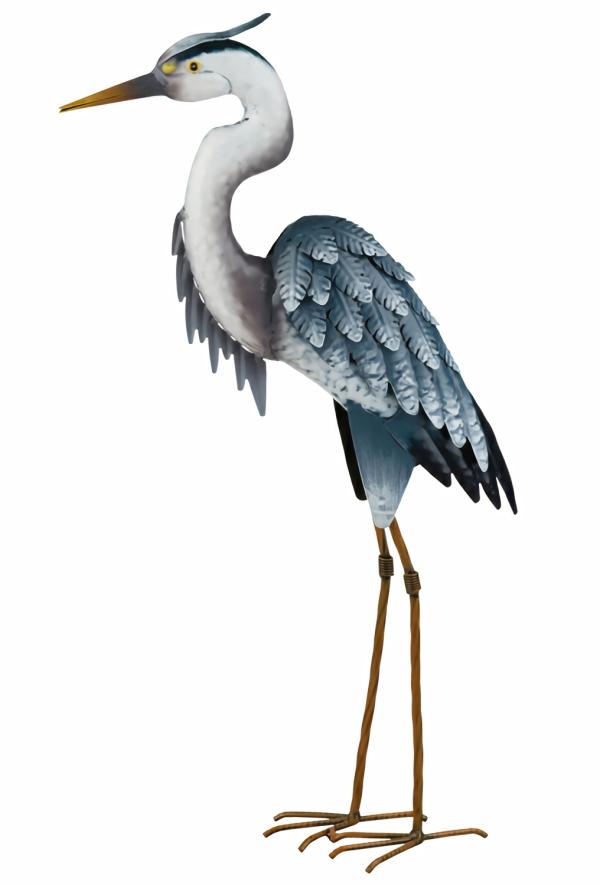 Metal Birds |  26" Blue Heron Bird – Down Garden Metal Birds