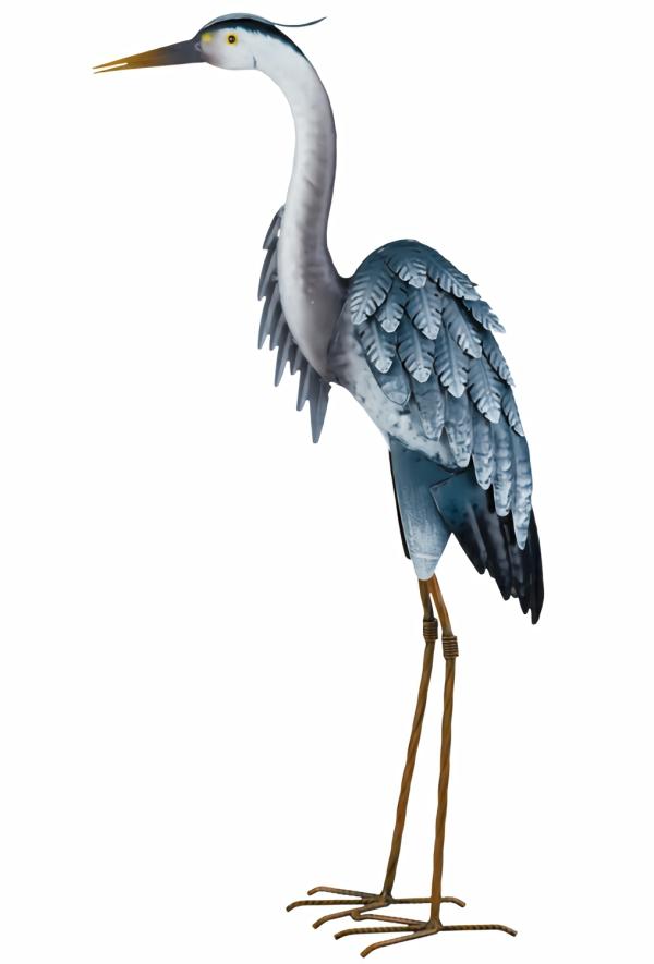 Metal Birds |  26" Blue Heron Bird – Up Garden Metal Birds