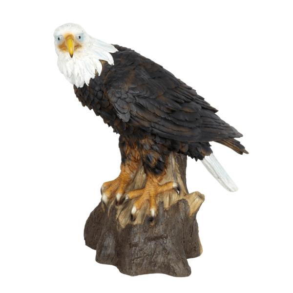 Metal Birds |  Bald Eagle On Branch Statue Garden Metal Birds