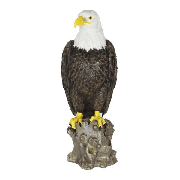 Metal Birds |  Bald Eagle On Rock Statue Garden Metal Birds