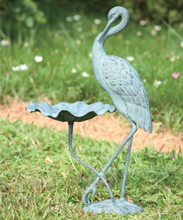 Metal Birds |  Crane Birdbath / Feeder Backyard Birding Backyard Birding