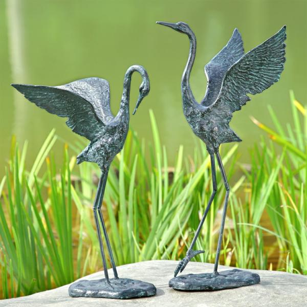 Metal Birds |  Exalted Cranes (Set Of 2) Garden Metal Birds