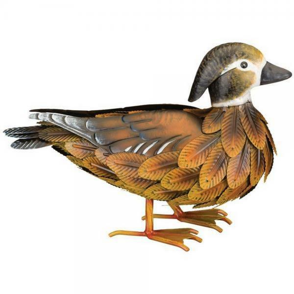 Metal Birds |  Female Wood Duck Statue Garden Metal Birds