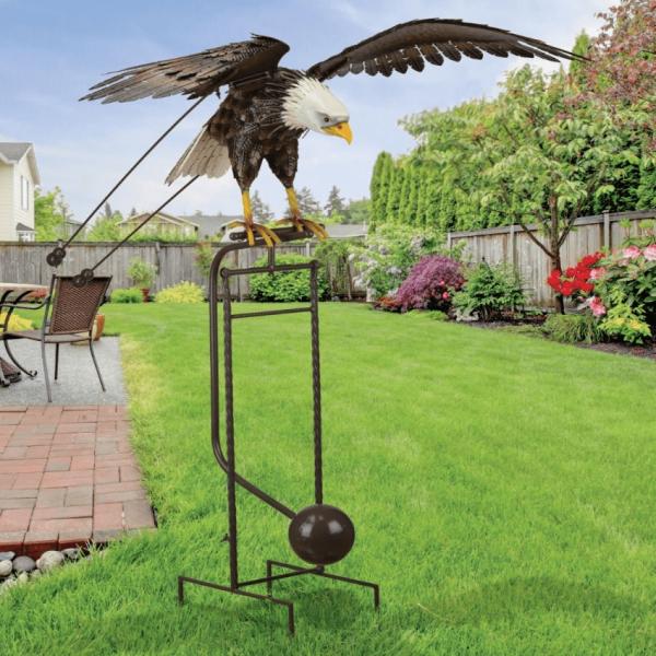 Metal Birds |  Giant Eagle Rocker Stake Garden Metal Birds