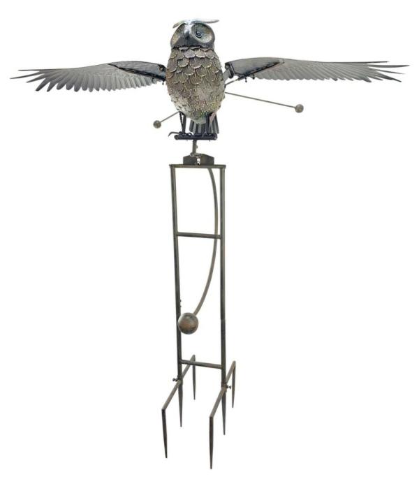 Metal Birds |  Large Scale Rustic Owl Rocker Garden Metal Birds