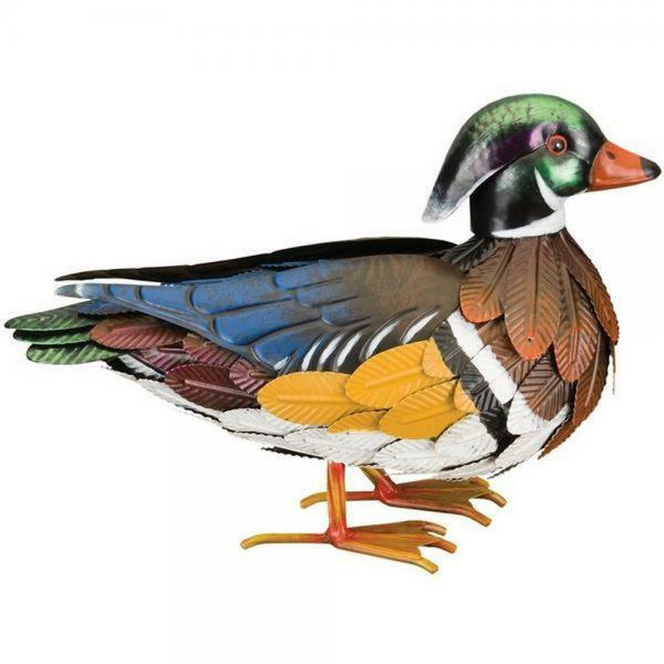 Metal Birds |  Male Wood Duck Statue Garden Metal Birds