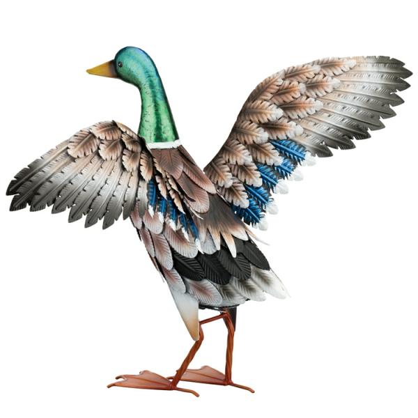 Metal Birds |  Mallard Duck Decor – Wings Out Garden Metal Birds