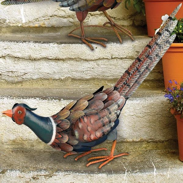 Metal Birds |  Metal Pheasant Bird Bending Garden Metal Birds