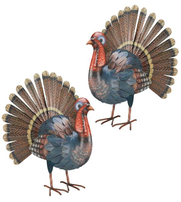 Metal Birds |  Metal Turkey Decor (Set Of 2) Garden Metal Birds