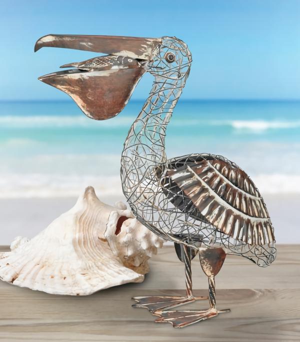 Metal Birds |  Rustic Pelican Bird Decor Garden Metal Birds