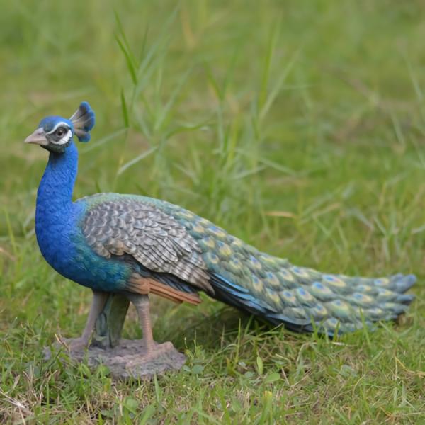 Metal Birds |  Standing Peacock Statue Garden Metal Birds