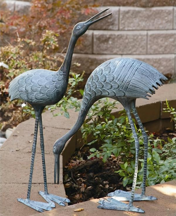 Metal Birds |  Stately Garden Cranes (Set Of 2) Garden Metal Birds